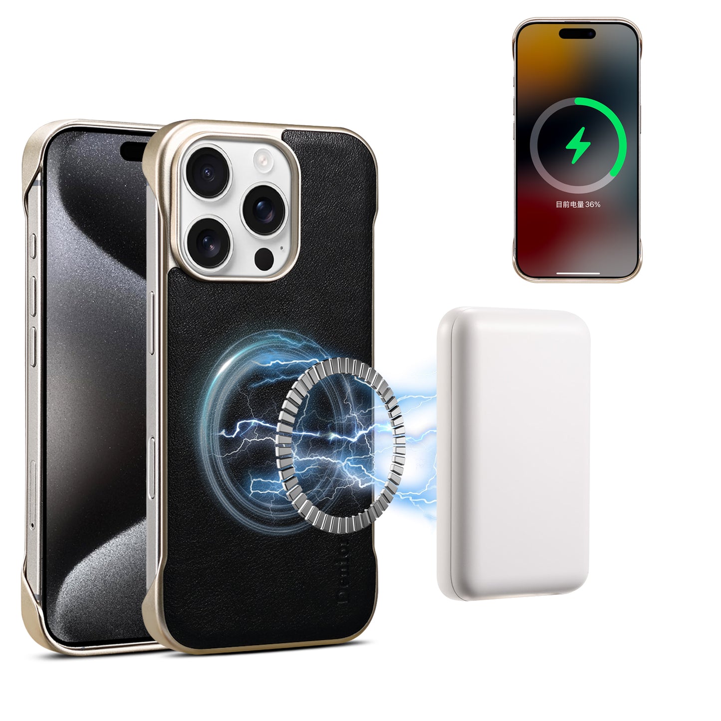 Genuine Leather Borderless Magnetic Phone Case