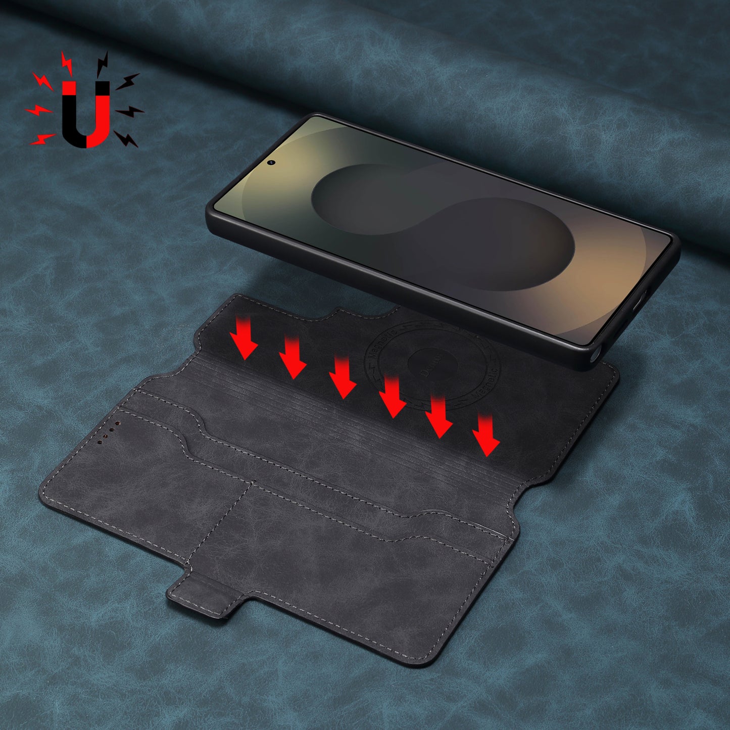 PU Retro Faux Leather Magnetic Wallet Phone Case (For Samsung)