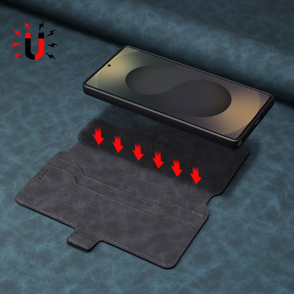 PU Retro Faux Leather Magnetic Wallet Phone Case (For Samsung)