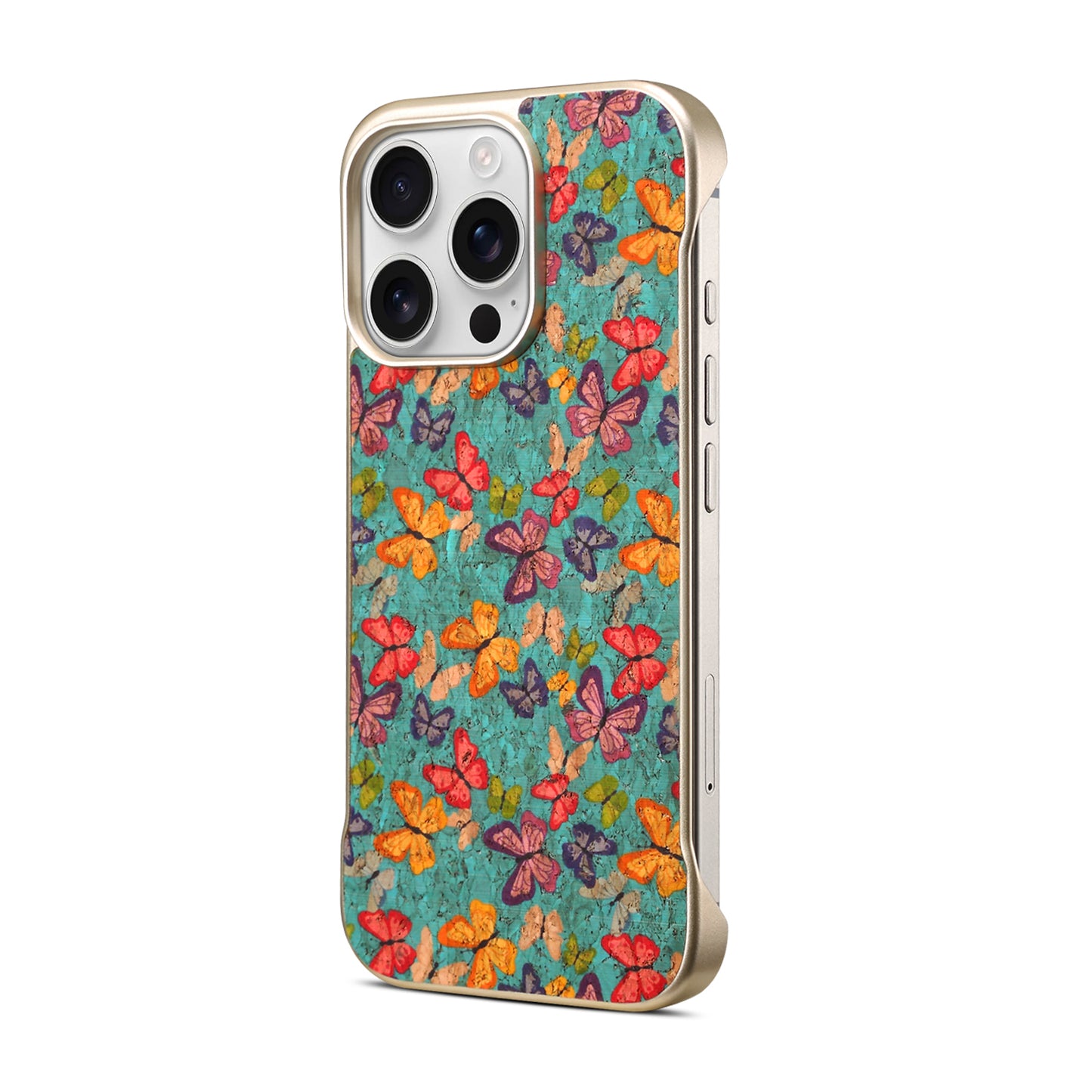 Floral Pattern Cork Borderless Magnetic Phone Case