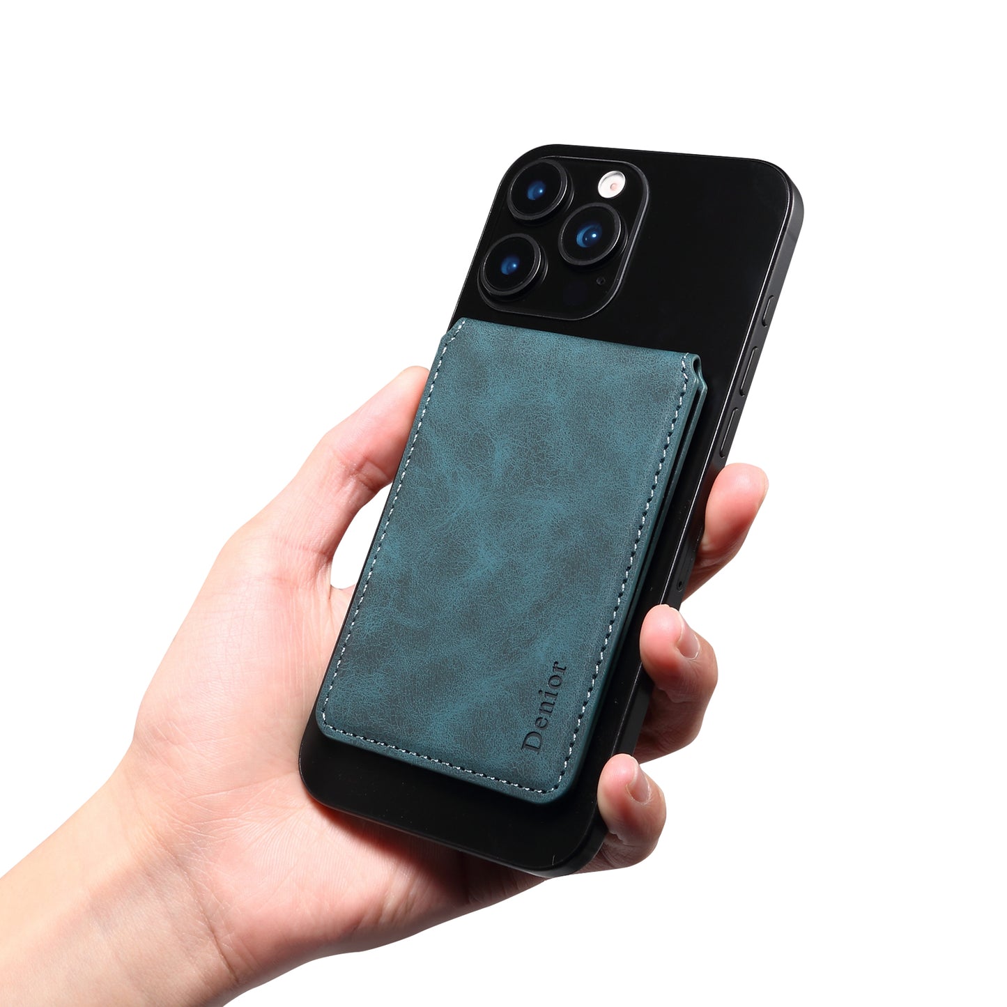 PU Faux Leather Vintage Pattern Top-bottom Open Magnetic Card Holder