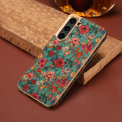 Cork Floral Electroplated Phone Case (For Samsung)