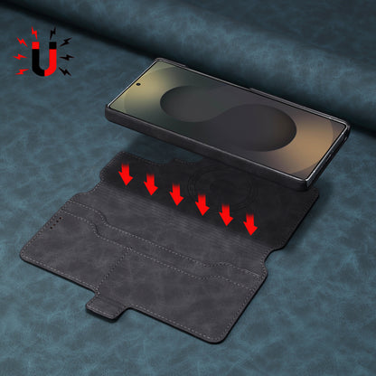 PU Retro Faux Leather Detachable Magnetic Wallet Stand Phone Case (For Samsung)