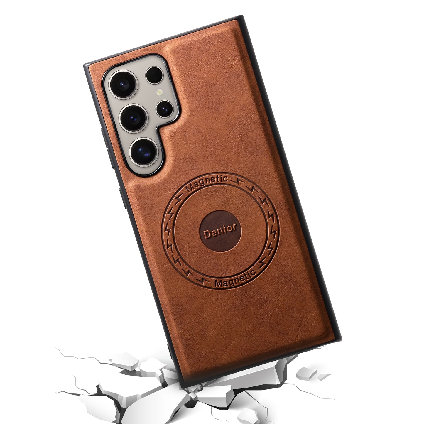 PU Retro Faux Leather Texture Magnetic Phone Case (For Samsung)