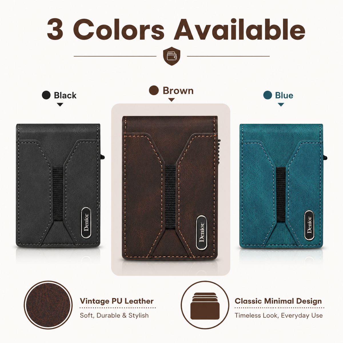 PU Leather 4 Card Slots Magsafe fold Pop Wallet