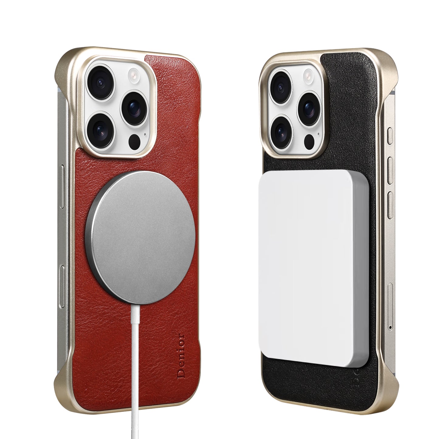 Genuine Leather Borderless Magnetic Phone Case