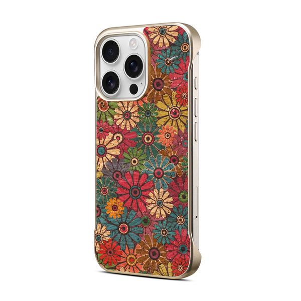 Floral Pattern Cork Borderless Magnetic Phone Case