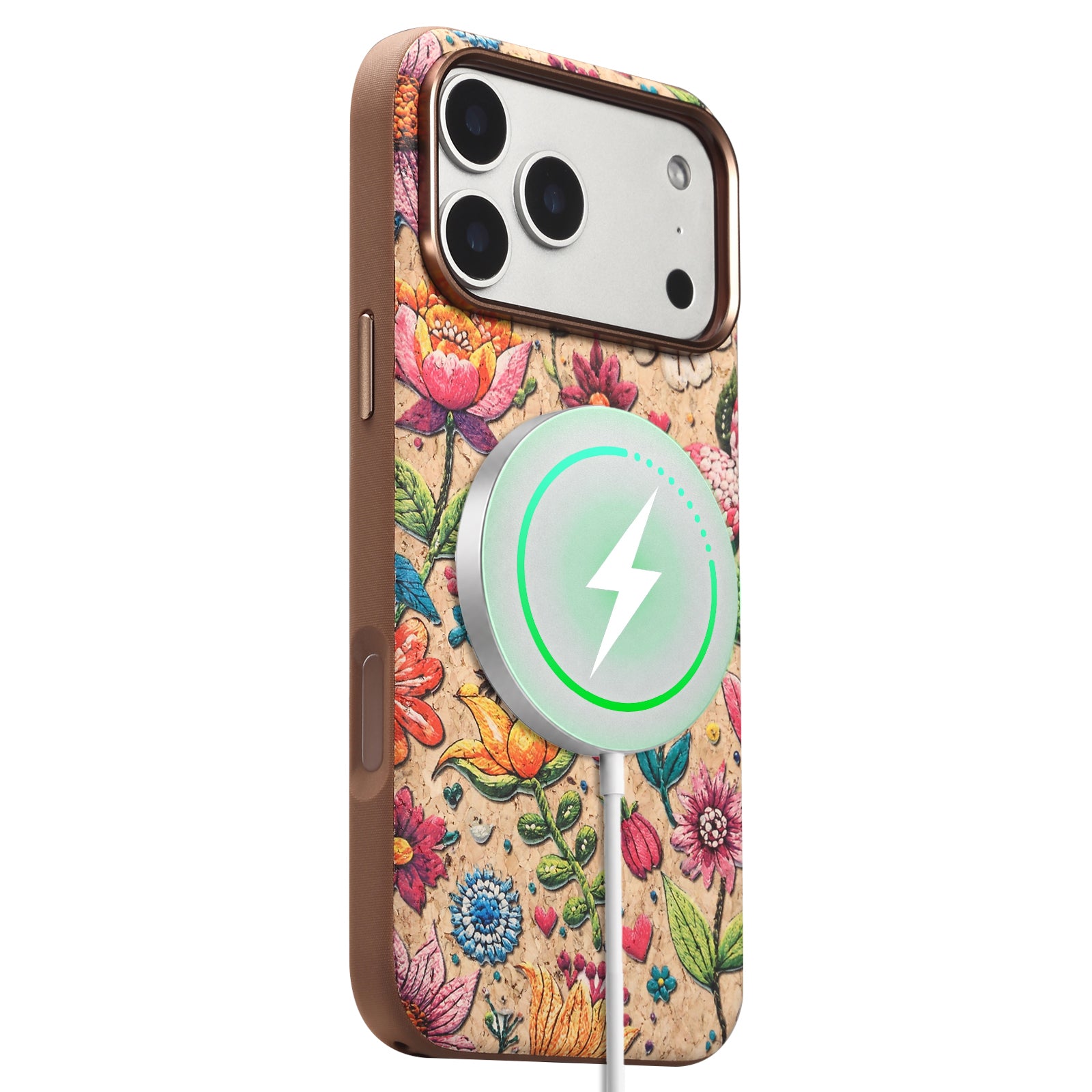 Thickened Protective Cork Magnetic Phone Case - Spring Meadow