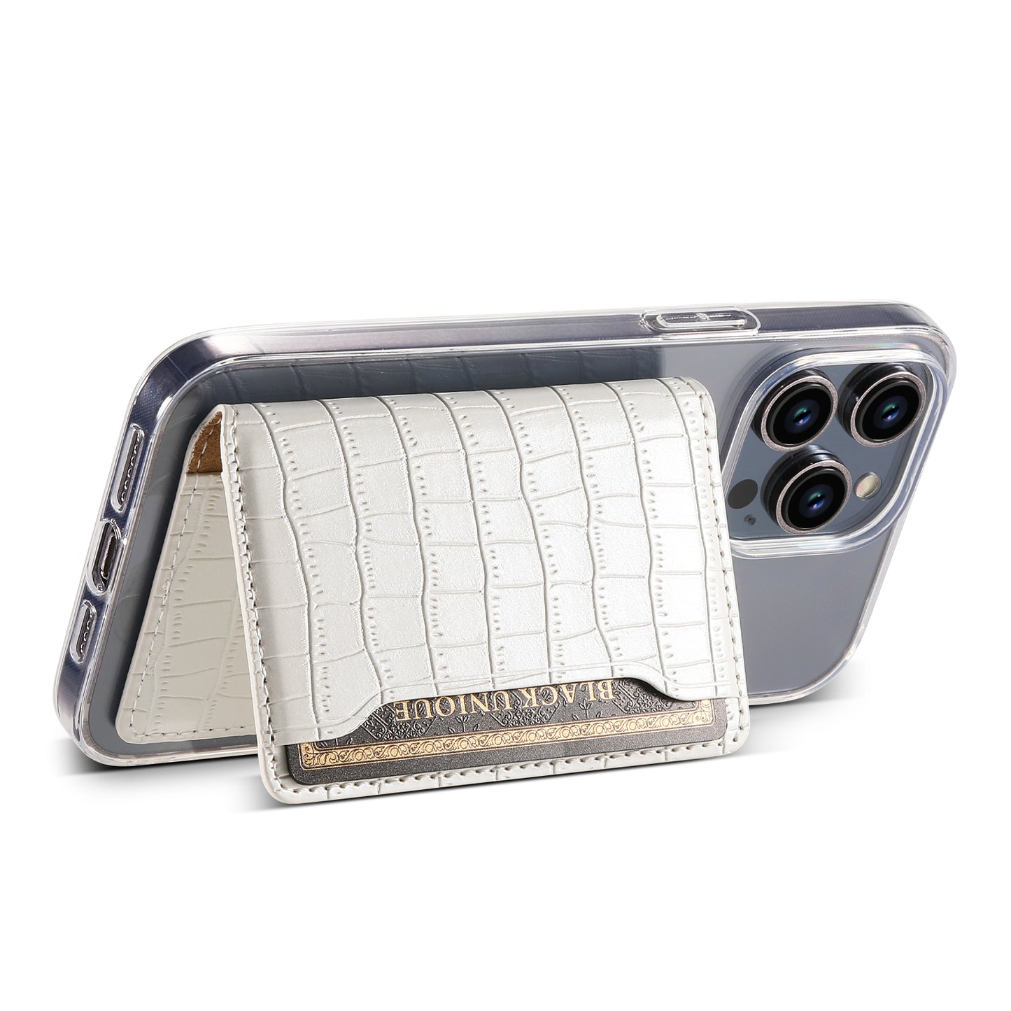 Glue Bifold PU Card Bag - Crocodile Skin Pattern