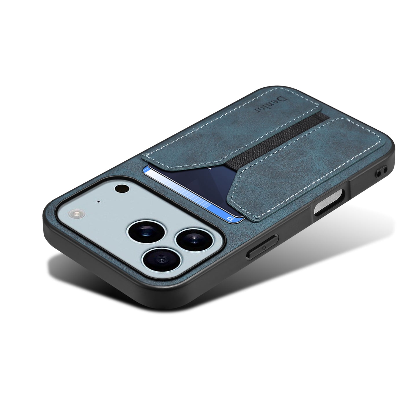 PU Retro Faux Leather DV Elastic Card Holder Phone Case (For iPhone)