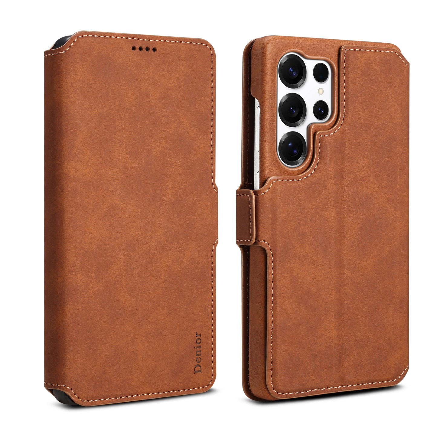 PU Retro Faux Leather Detachable Magnetic Wallet Stand Phone Case (For Samsung)