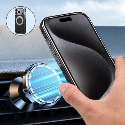 Genuine Leather Printed Gear Electroplated Phone Case