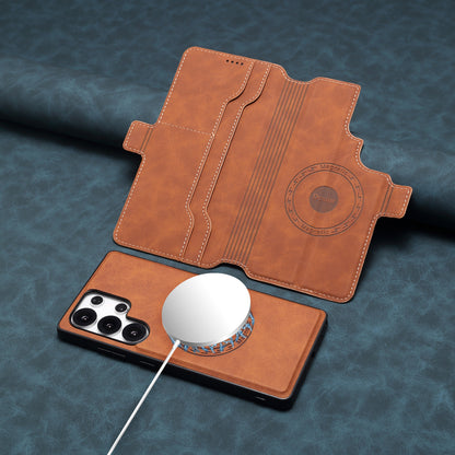 PU Retro Faux Leather Magnetic Wallet Phone Case (For Samsung)