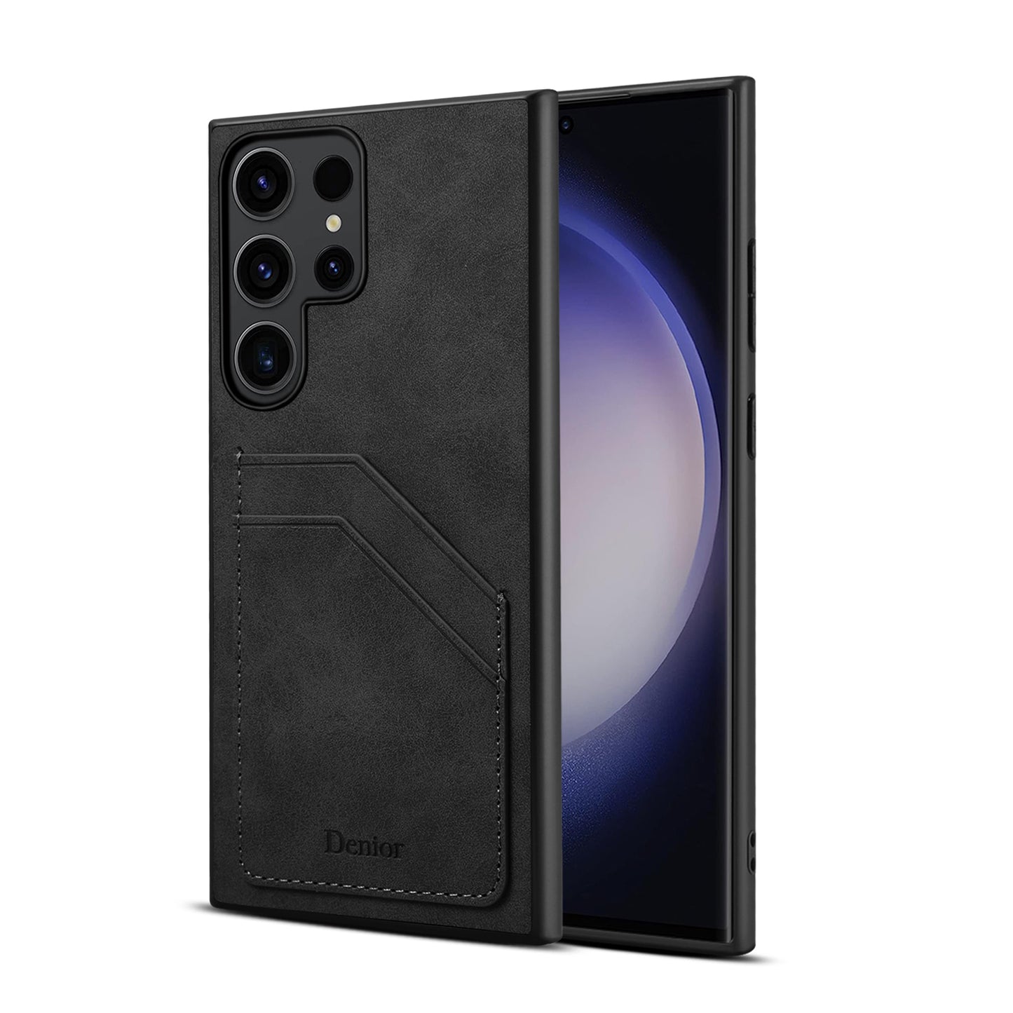 PU Retro Faux Leather Dual Card Slot Phone Case (For Samsung)