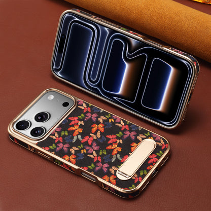 Cork Butterfly In-line Stand Magnetic Electroplated Phone Case
