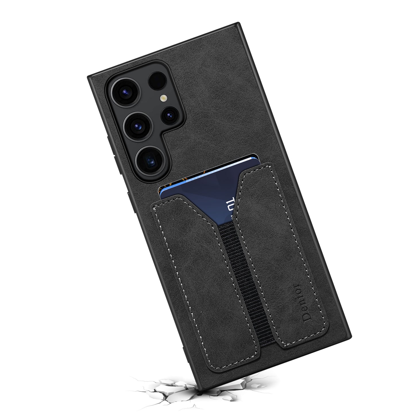 PU Retro Faux Leather DV Elastic Card Holder Phone Case (For Samsung)