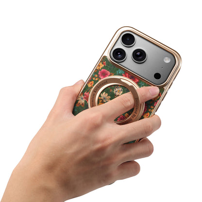 Floral Cork Wooden Case - 360 Kickstand