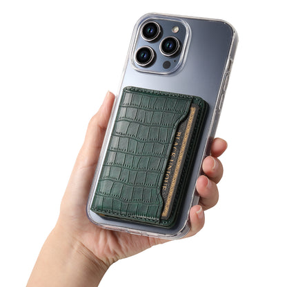 Alligator Pattern Leather Bracket Ultra-Thin Credit Card Bag（Green）