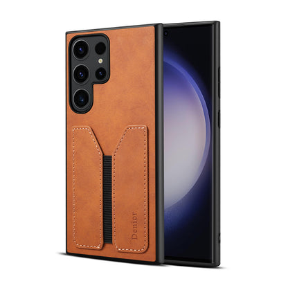 PU Retro Faux Leather DV Elastic Card Holder Phone Case (For Samsung)