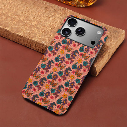 Floral Pattern Cork PC Phone Case