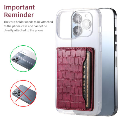 Bifold PU Leather  Glue Wallet - Outer Slot Crocodile pattern