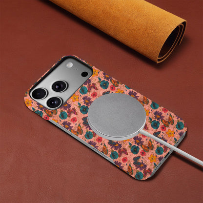 Floral Pattern Cork PC Phone Case