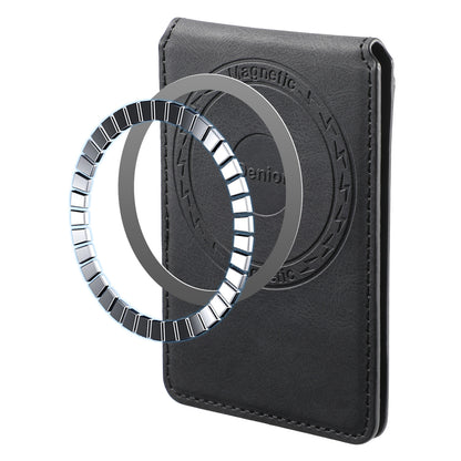 Bifold Vertical Elastic Rope Clip PU Leather Mag Wallet - Skin Feel