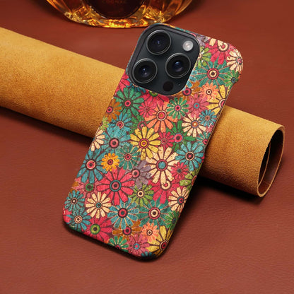 Floral Pattern Cork PC Phone Case