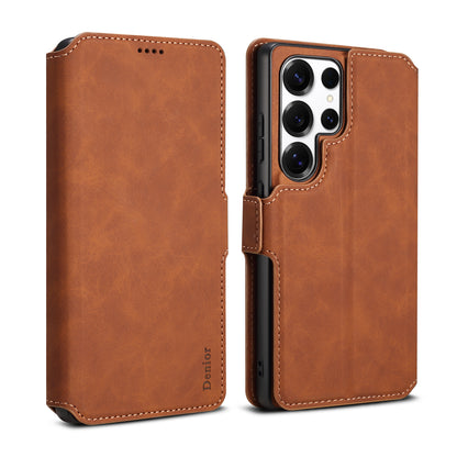 PU Retro Faux Leather Magnetic Wallet Phone Case (For Samsung)