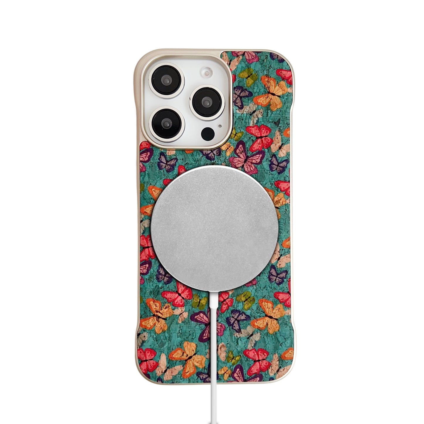 Floral Pattern Cork Borderless Magnetic Phone Case