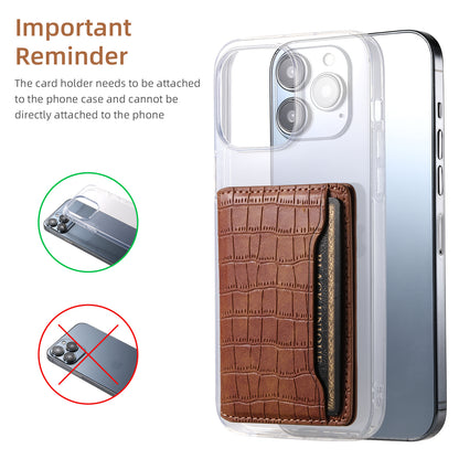 Bifold PU Leather  Glue Wallet - Outer Slot Crocodile pattern