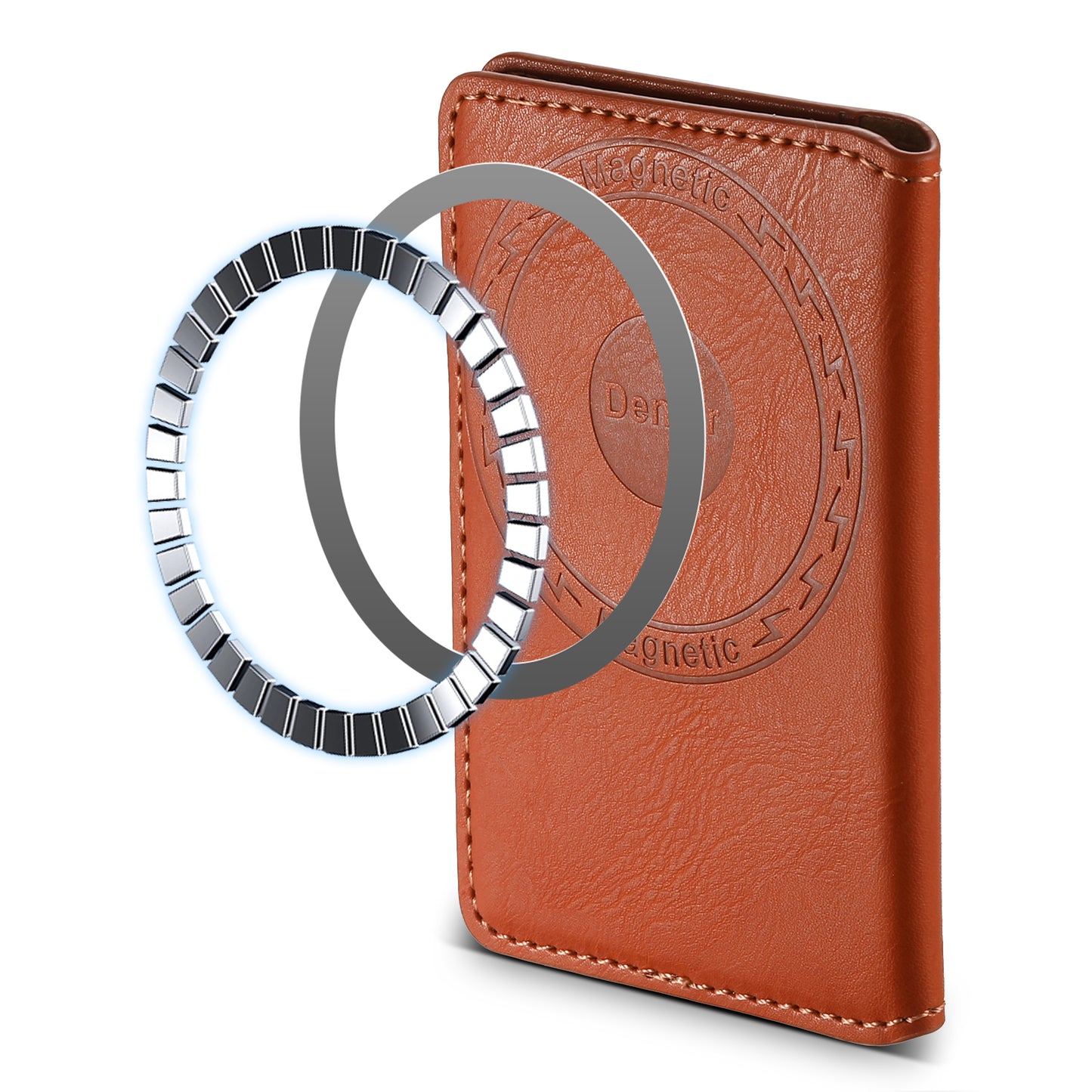 PU Faux Leather Cow Pattern Magnetic Card Holder