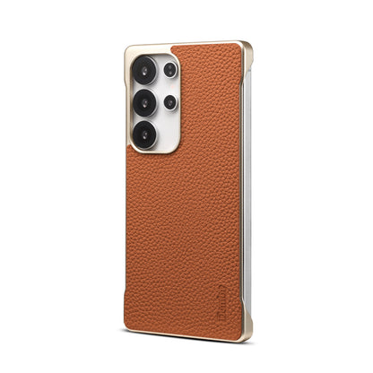 Genuine Leather Litchi Texture Magnetic Phone Case (For Samsung)