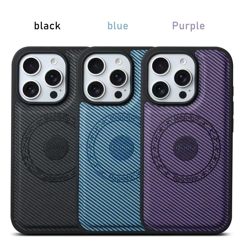 PU Carbon Fiber Texture Magnetic Phone Case