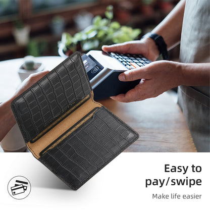 Glue Bifold PU Card Bag - Crocodile Skin Pattern