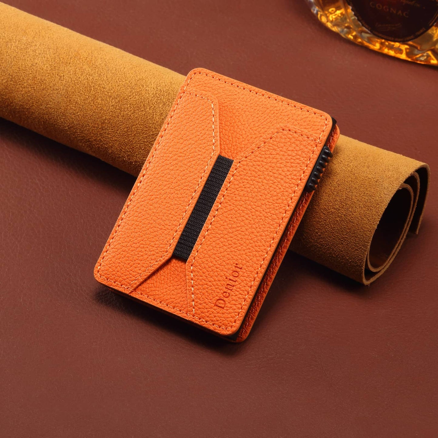 Elastic PU Leather Wallet - Lychee Pattern