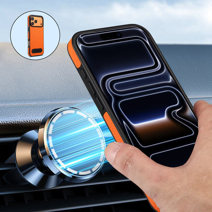 PU Faux Leather Lychee Texture In-line Stand Phone Case