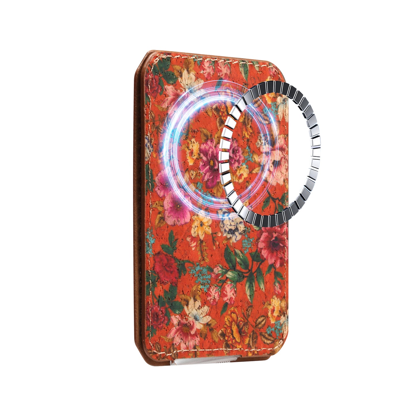 PU Faux Leather Lychee Texture Magnetic Card Holder