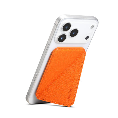 PU Faux Leather Lychee Texture Magnetic Card Holder