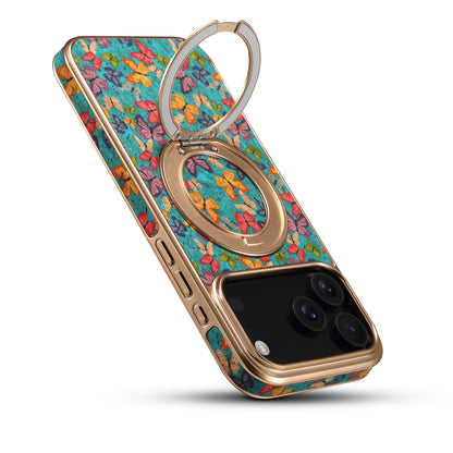 IPhone Series 360 ° Rotating Bracket Anti Drop Cork Phone Case (Blue)
