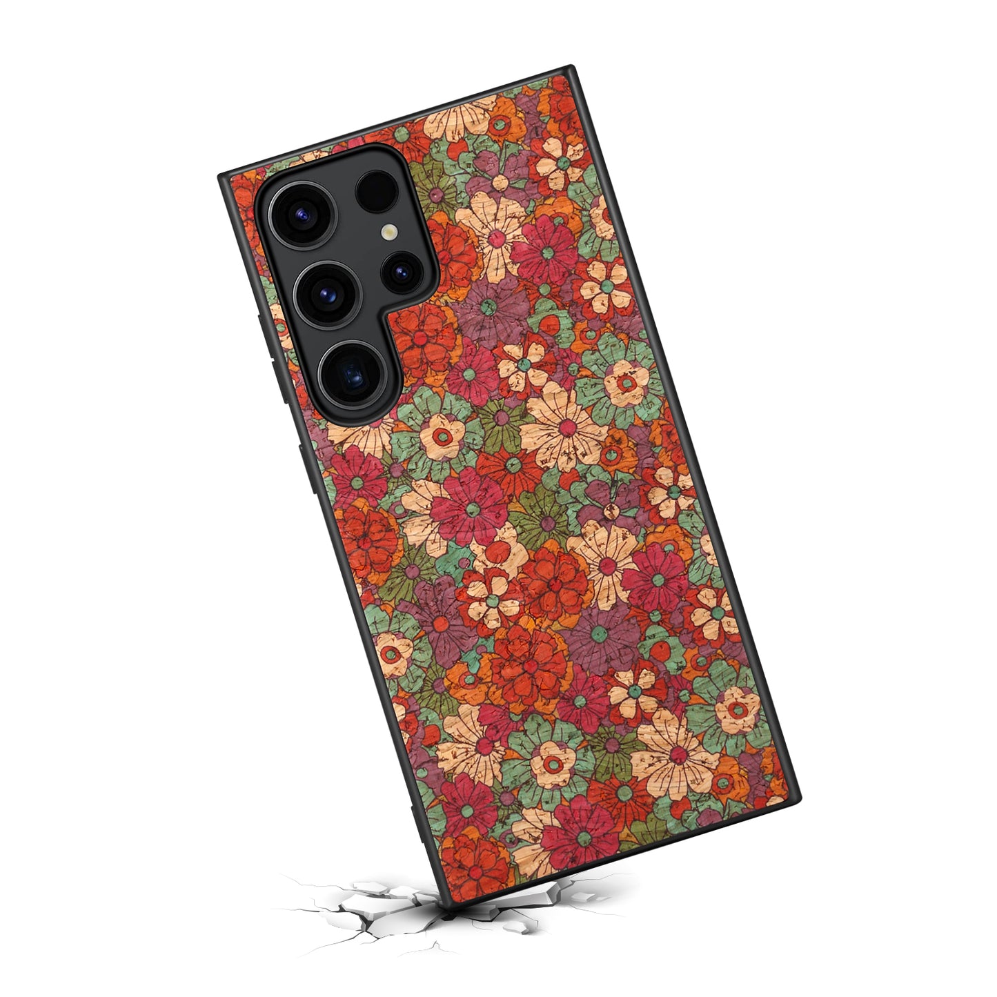 Cork Floral Phone Case Back Cover (For Samsung)