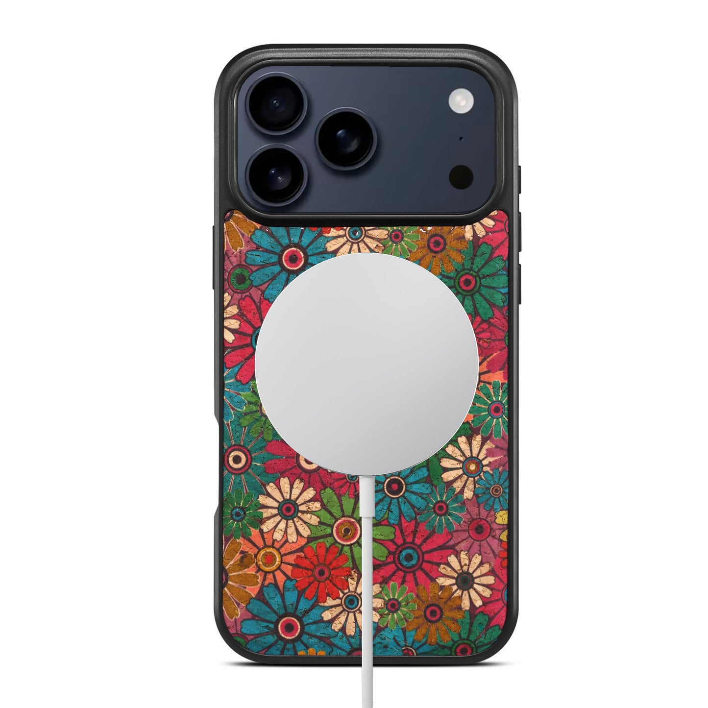 Floral Cork Mag Case