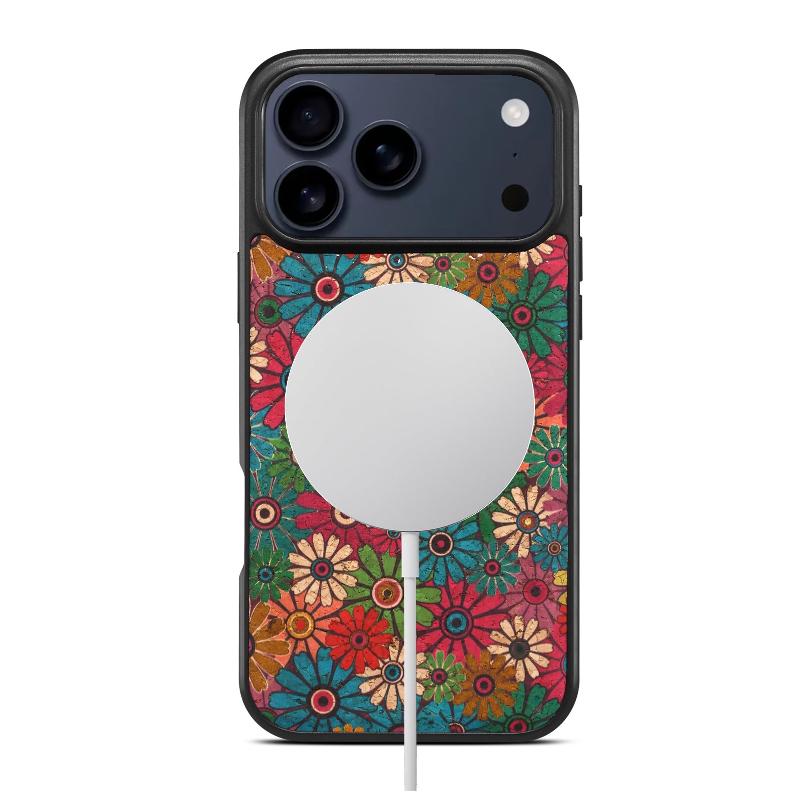 Floral Cork Mag Case