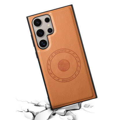 PU Faux Cowhide Texture Magnetic Phone Case (For Samsung)