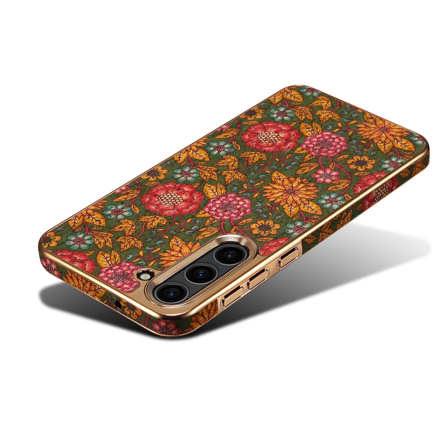 Cork Floral Electroplated Phone Case (For Samsung)