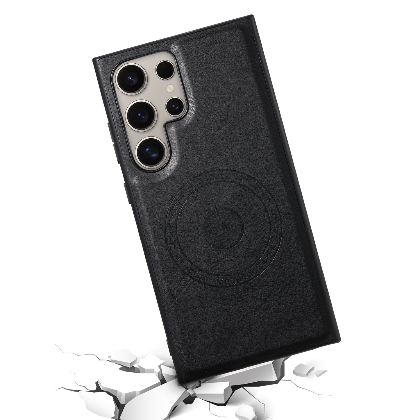 PU Faux Cowhide Texture Magnetic Phone Case (For Samsung)