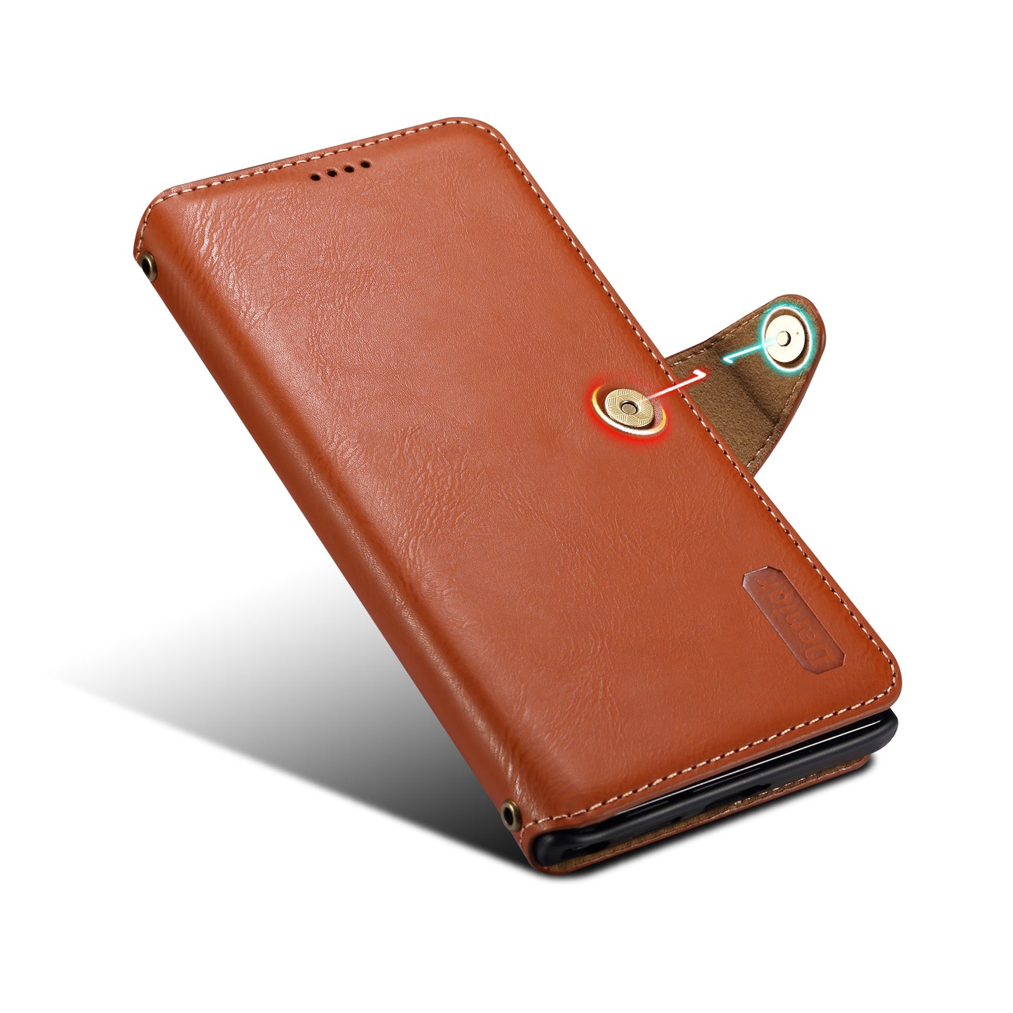 PU Faux Leather Texture Button Wallet Phone Case (For Samsung)