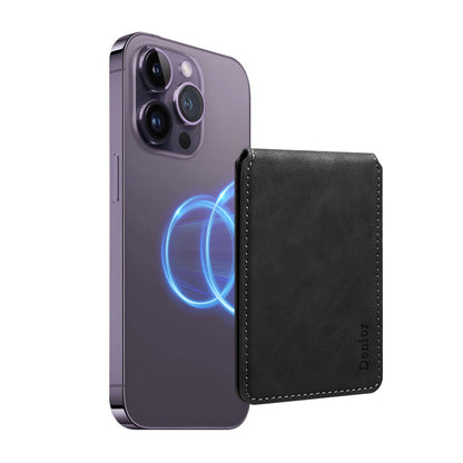 PU Faux Leather Vintage Pattern Top-bottom Open Magnetic Card Holder