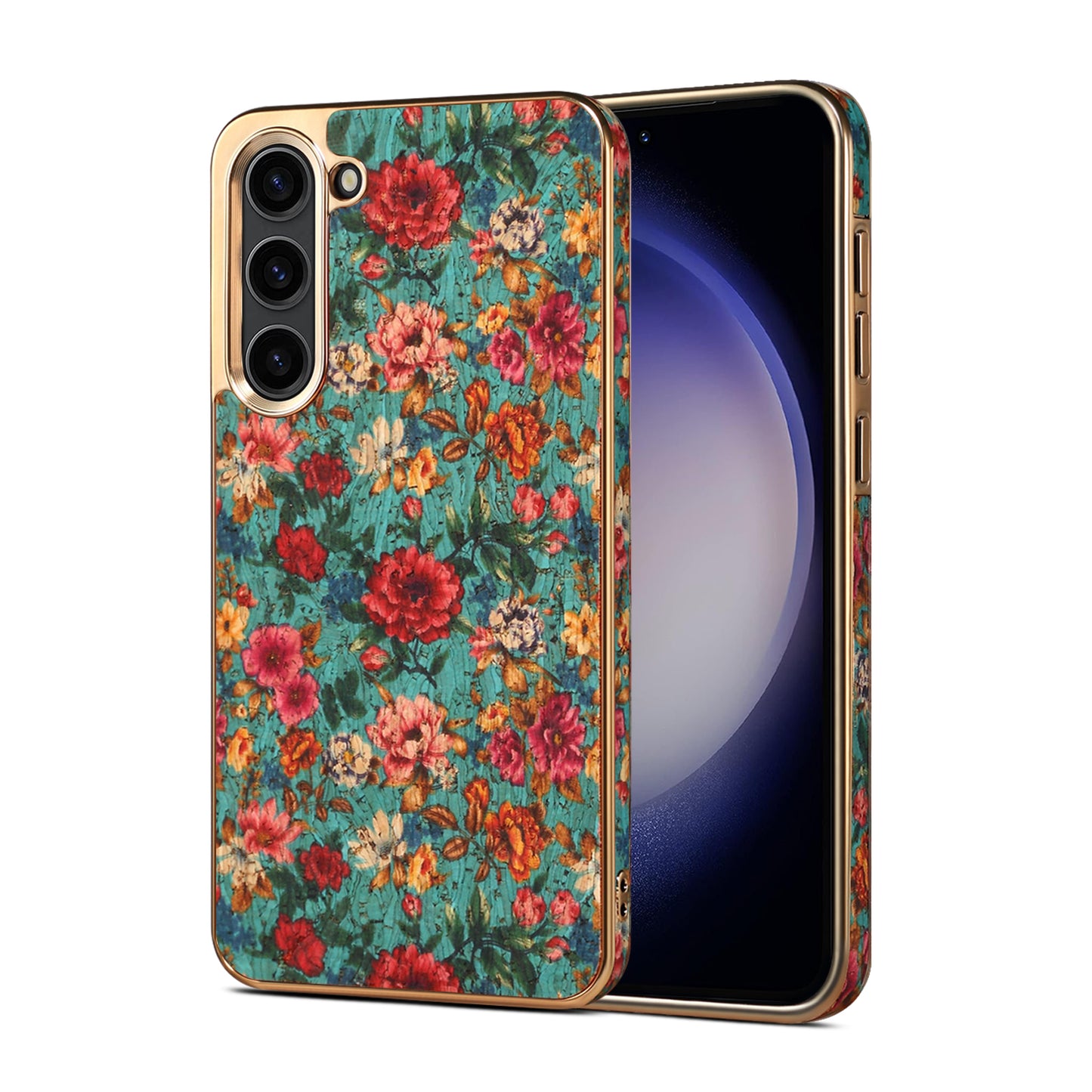 Cork Floral Electroplated Phone Case (For Samsung)