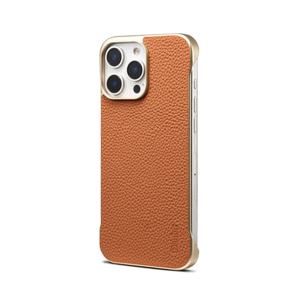 Genuine Leather Lychee Texture Magnetic Borderless Phone Case
